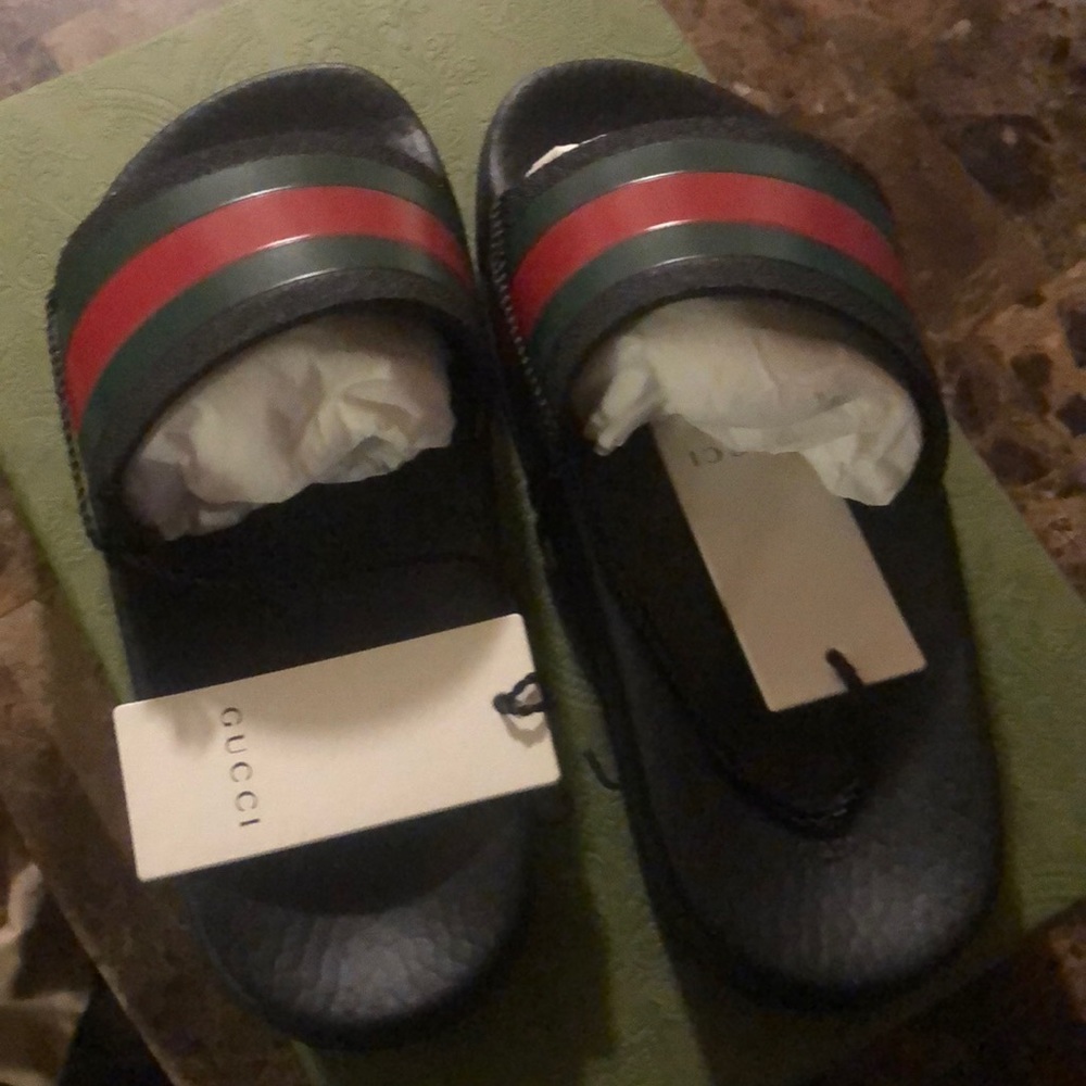 Kids sized Gucci slides